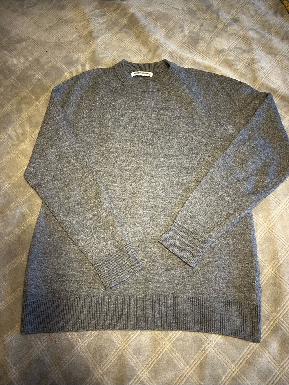 Men's Gray Crewneck Sweater — Lightweight Wool Blend Knit